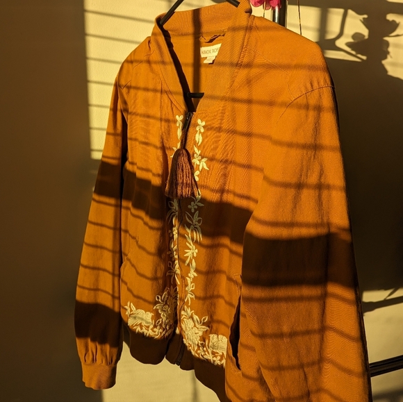 Knox Rose Jacket Burnt Orange Size XL Fits Small Embroidery And Tassel Accent - Picture 7 of 9